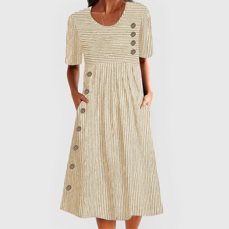 Josipa - Comfortable Striped Midi Dress