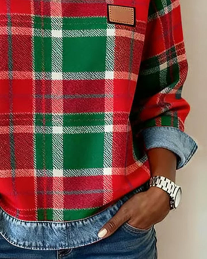 Avery | Plaid Denim Sweater