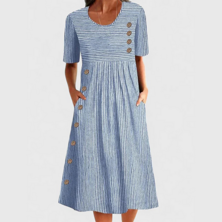 Josipa - Comfortable Striped Midi Dress