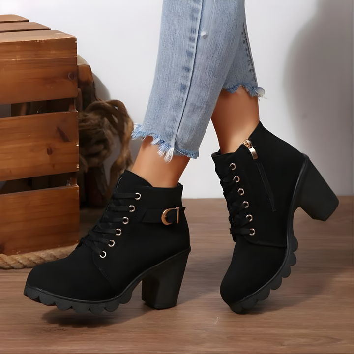 Ember | Lace Up Buckle Ankle Boot