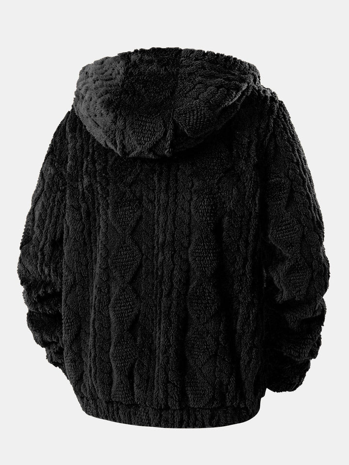 Bert | Geometric Jacquard Teddy Hoodie