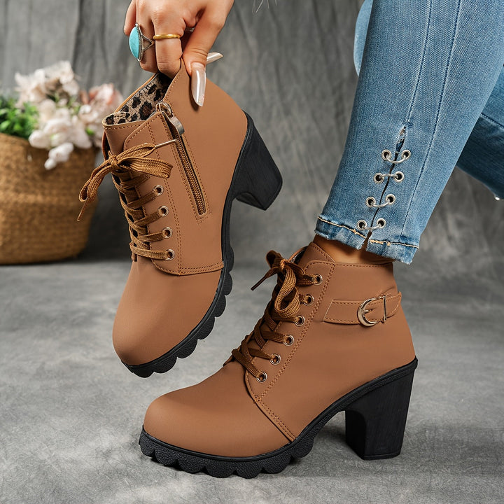 Ember | Lace Up Buckle Ankle Boot