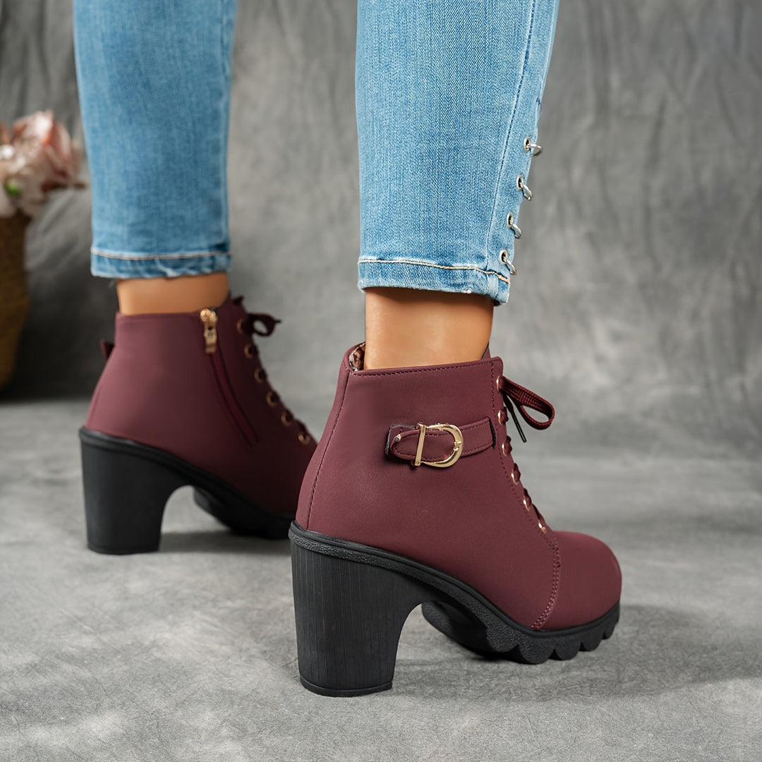Ember | Lace Up Buckle Ankle Boot