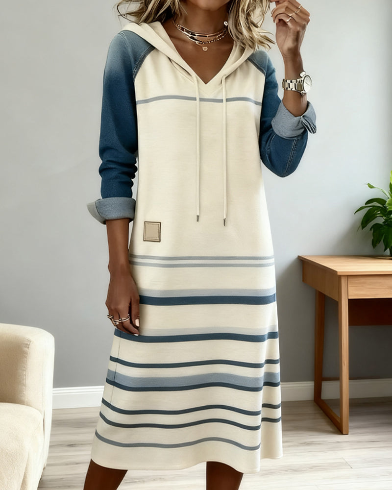 Alma | Striped Hooded Dress