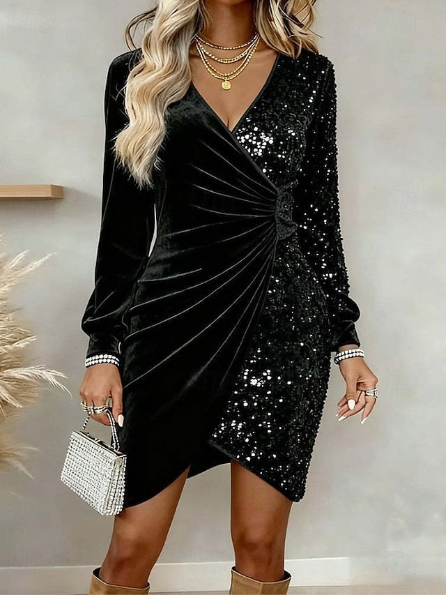 Odessa | Velvet Sequin Dress