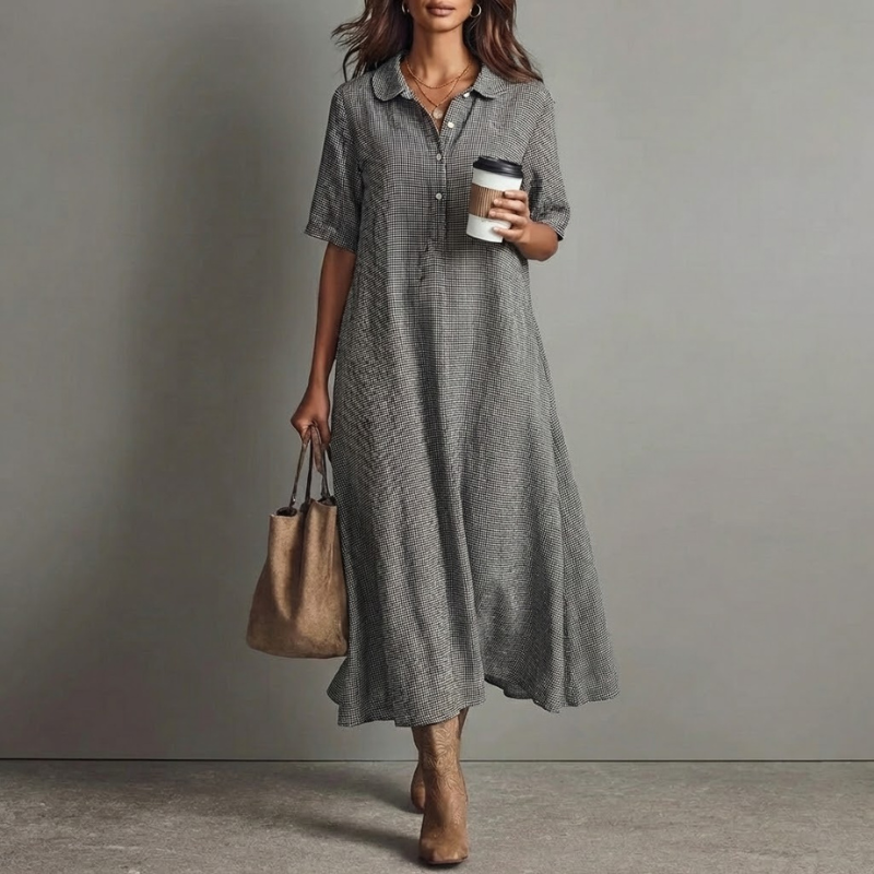 Rosalie | Checked Maxi Dress