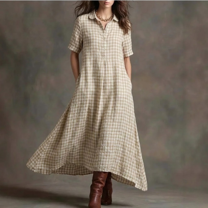 Rosalie | Checked Maxi Dress