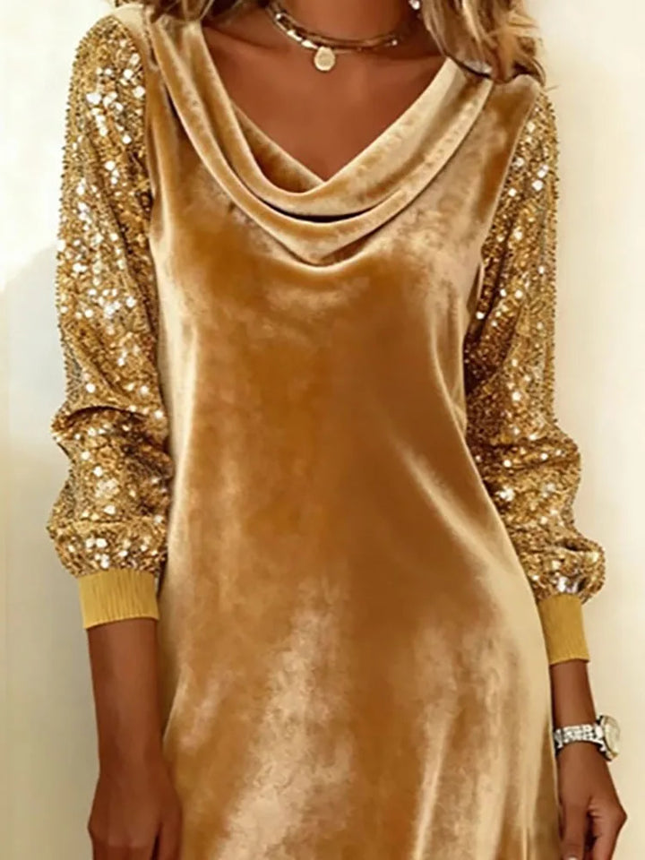 Aubrey | Velvet Sparkle Sleeve Dress