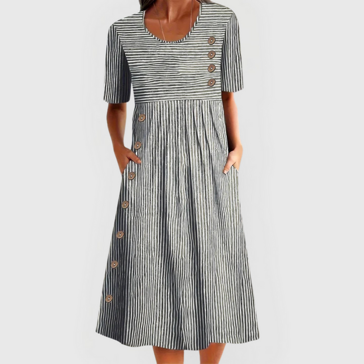 Josipa - Comfortable Striped Midi Dress