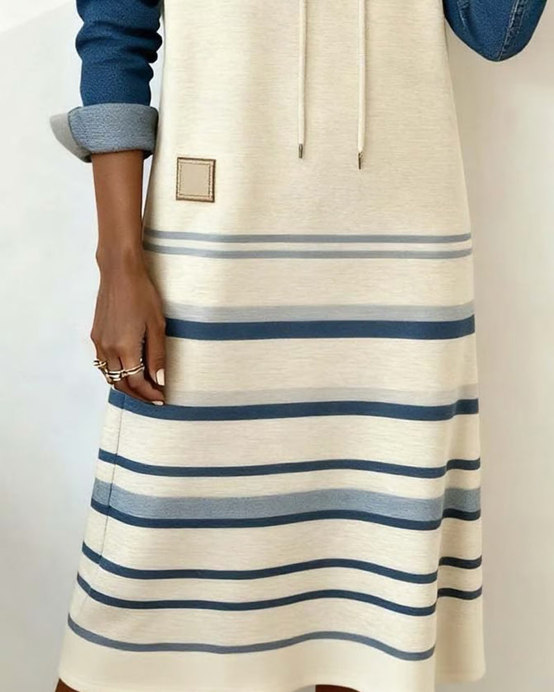 Alma | Striped Hooded Dress
