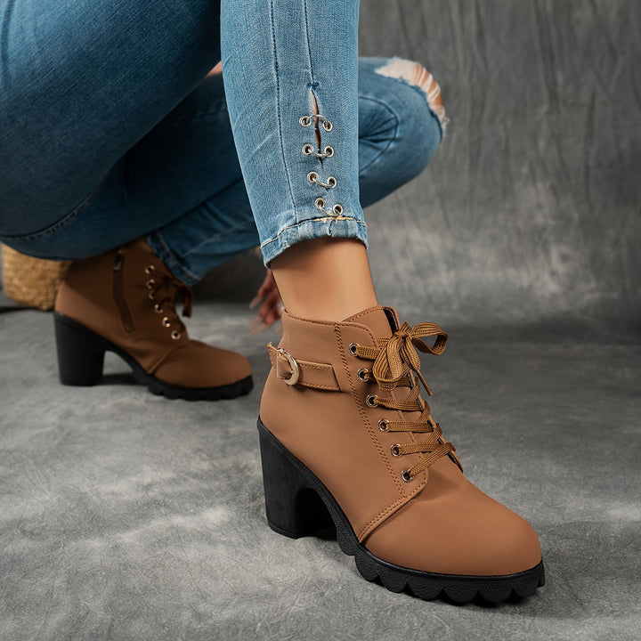 Ember | Lace Up Buckle Ankle Boot