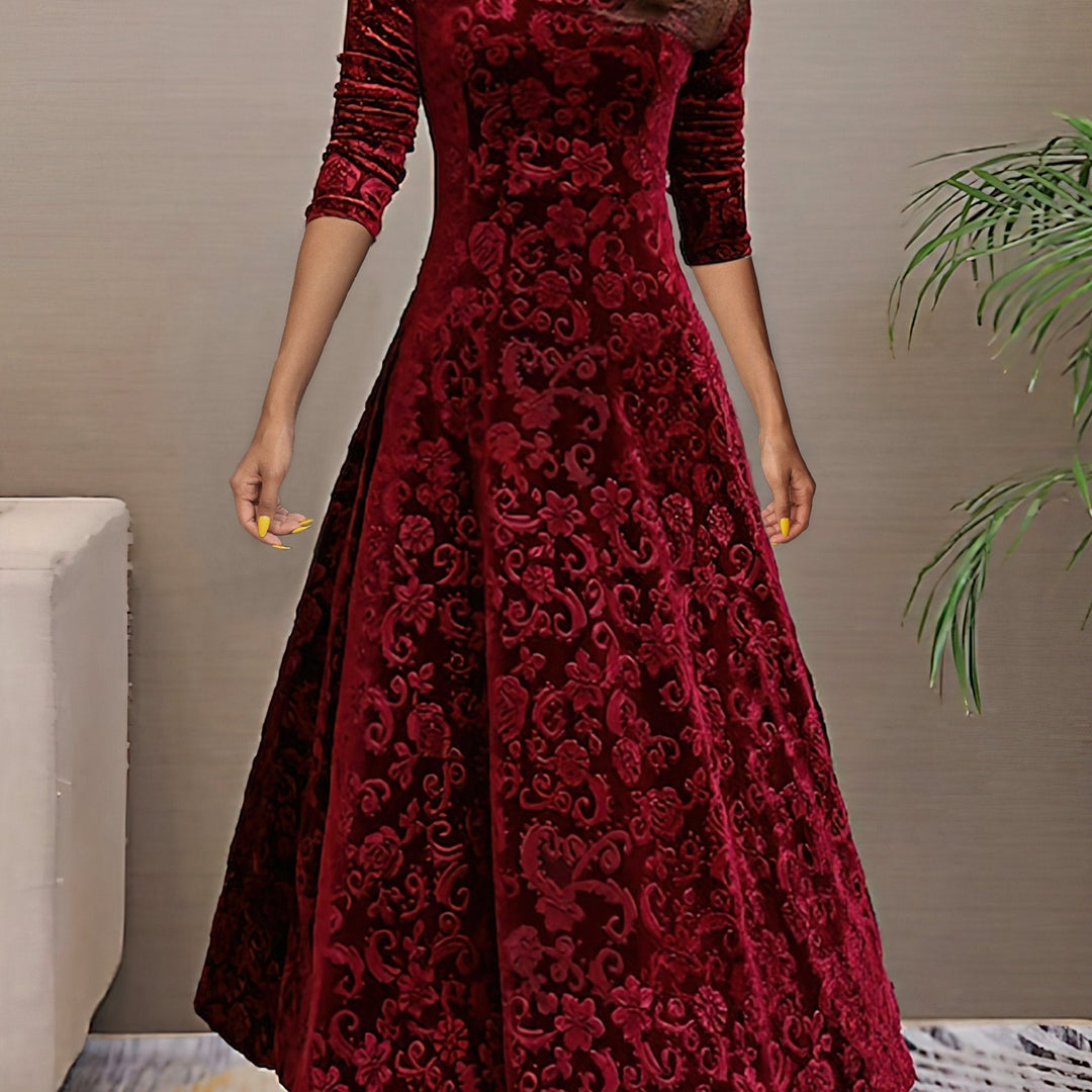 Melisande | Floral Velvet Dress