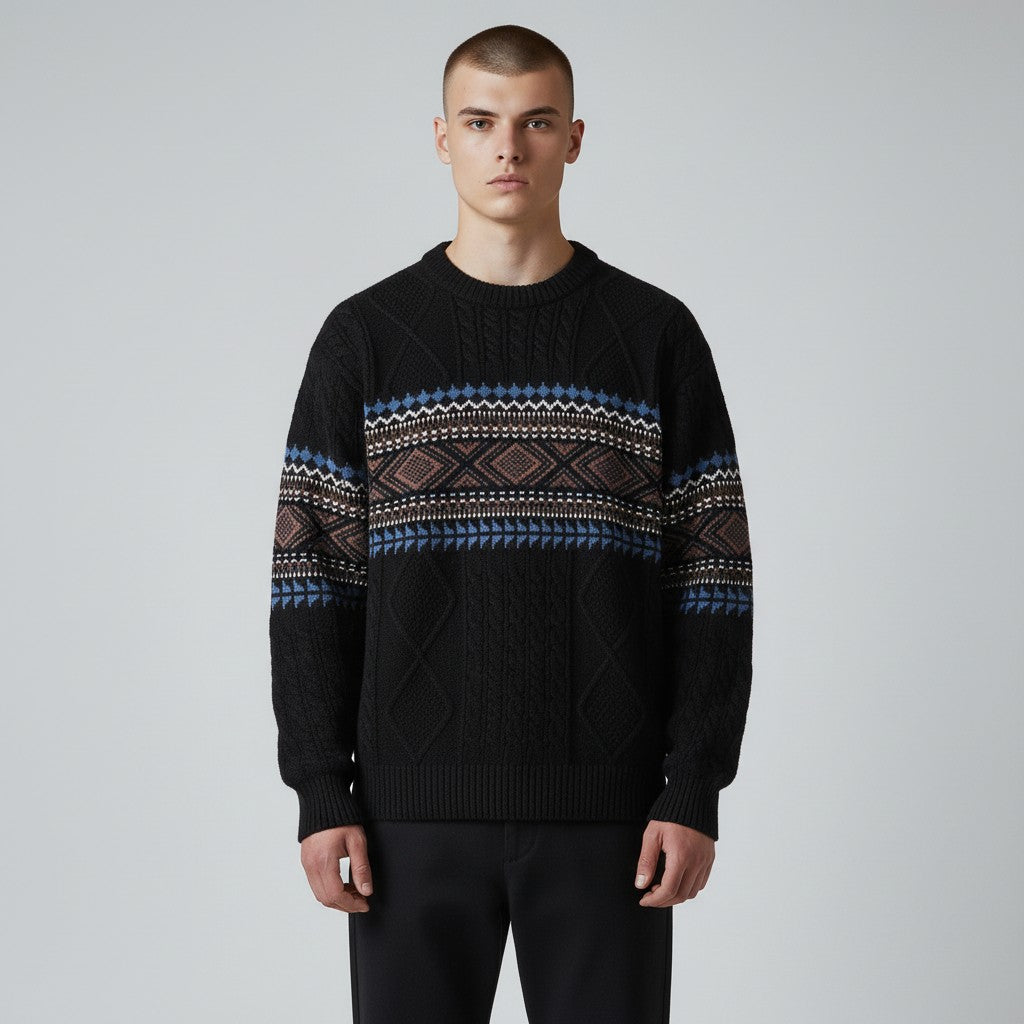 Sebas | Nordic Textured Winter Sweater