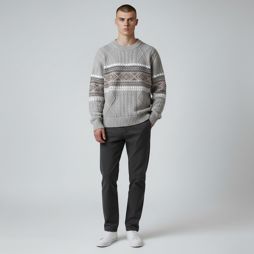 Sebas | Nordic Textured Winter Sweater