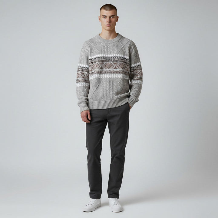 Sebas | Nordic Textured Winter Sweater